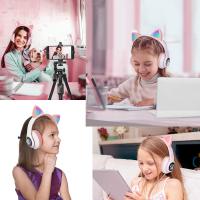 BIT Auriculares inalámstricos Bluetooth para niños, adolescentes y Adultos, auriculares Bluetooth con Micrófono, auriculares con orejas de Gato para niñas y Mujeres - details 6