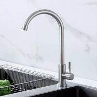 Grifo De Cocina De Acero Inoxidable 1Pc Grifo Frío De 360 Grados Giratorio Instalación Soporte Único Acero Inoxidable Para Cocina - details 10