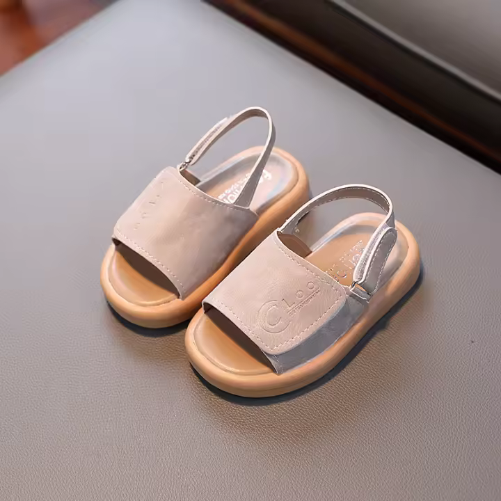 Sandalias De Verano Para Niños Y Niñas PU Cuero Mate Transpirables Con Hebilla Cierre Abierto Tamaño 1-3-6 Años Zapatos Infantiles - 1