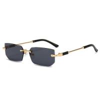Gafas De Sol Rectangular Para Mujer Y Hombre Marco Metálico Lente Transparente Protección UV400 ModaVintage - details 3