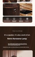 Lámpara De Aceite Retro Portátil Con Altavoz Bluetooth 2 En 1 Recargable Portátil Para Dormitorio Barra Externa Camping - details 2