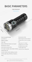 Linterna Táctica Recargable Super Brillante De 8 LED Con 5 Modos De Iluminación Para Camping Y Senderismo 4000 Lumen Impermeable Aluminio Negro - details 10