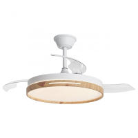 Ventilador Retráctil con Iluminación LED 3CCT 30W Motor DC, 36W Luz, Motor Silencioso DC130, 6 Velocidades, Blanco, Control Remoto, 3 Temperaturas de Color OstarkDom-LEDUNI - details 0
