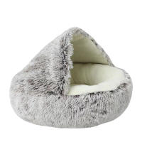 Cama grande para perros y gatos de 50x50 cm，Cama redonda de felpa para gato y perro, colchón cálido y suave con cubierta, cueva para dormir, Adecuado para perros y gatitos de menos de 20 libras - details 0