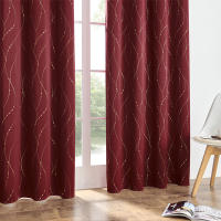 Cortinas De Blackout Para Decoración De Sala De Estar Dormitorio Y Oficina 1 Pieza Reducción De Luz Y Aislamiento Térmico 100% Poliéster Moderno - details 1