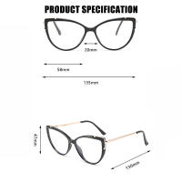Gafas De Ojo De Gato De Metal Para Mujer Moda TR90 Diseñador Nueva Tendencia Cateye Computadora Gradiente Color Marco Gafas - details 2