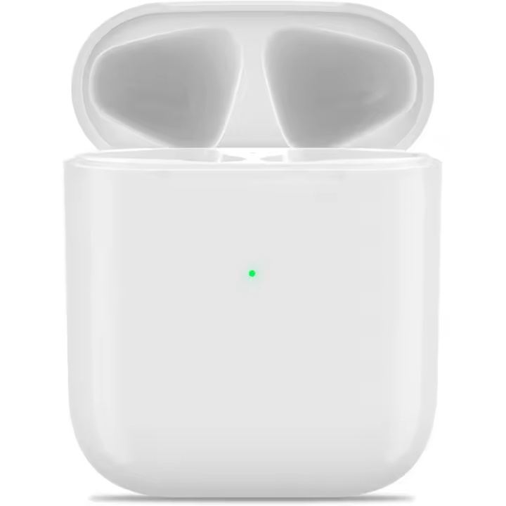 Estuche de carga de repuesto compatible con Air-Pod 1.º y 2.º, estuche de carga inalámbrica con botón de sincronización y emparejamiento, color blanco - 1