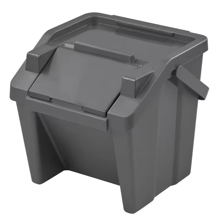 Tontarelli Papelera Apilable MODA 30L con Asa Blanco - Medidas 38.2x37.6x37cm - 1