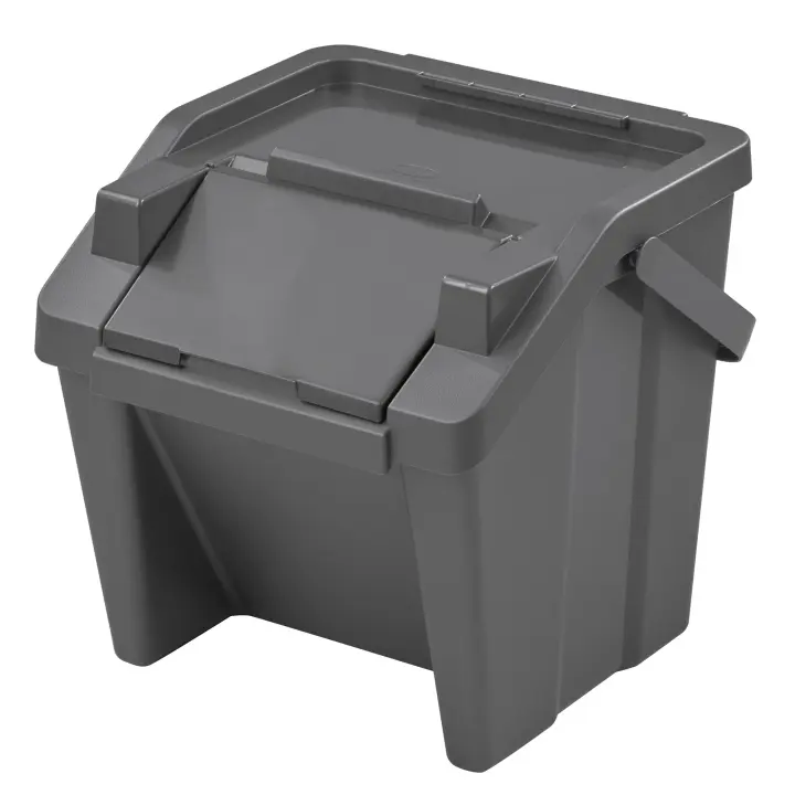 Tontarelli Papelera Apilable MODA 30L con Asa Blanco - Medidas 38.2x37.6x37cm - 1