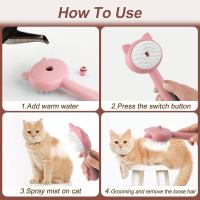Cepillo de vapor para gatos, limpiador de cepillo de vapor para gatos 3 en 1, cepillo de aseo para masaje de depilación de silicona, cepillo de limpieza para el cabello de mascotas para gatos y perros - details 3