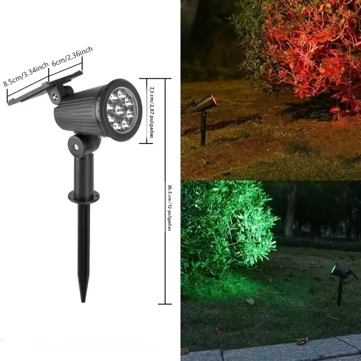 9 Luces De Solares LED Para Exterior IP65 Ajustable En Brillo Decoración De Jardín Patio Entrada Luz Solar ABS Moderna - 1