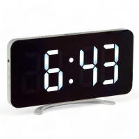 Reloj Digital de Mesa con Efecto Espejo GIFT DECOR (Blanco)  Toque de Originalidad con Efecto Espejo  LED Táctil  Funciones: Reloj, Alarma, Espejo  Medidas: 15,7 x 7,7 x 1,5 cm  Color: Blanco - details 3