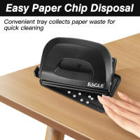 Pulverizador De Papel Eagle 2 Agujeros Capacidad De 12 Hojas Con Contenedor De Residuos Guías Ajustables Para Escuela Y Oficina - details 1
