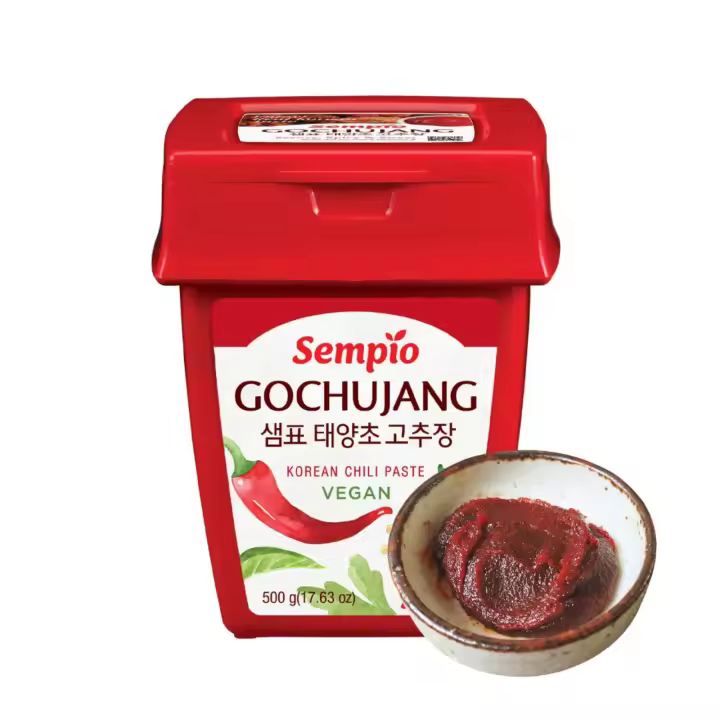 GoChujang de Sempio 500g Pasta de Chile Coreana, Dulce, Sabrosa y Picante. Salsa de Pimienta Roja para Tteokbokki, Comida Coreana. Vegana - 1