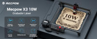 Mecpow X3 Pro Grabador Laser con Aire Asistencia,10W CNC Cortadora Laser para Metal y Madera, 60W Grabadora Láser 10000mm/min con Parada de Emergencia, Detección de Llama y Giroscopio, 410 x 400mm - details 0