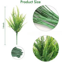 2Pcs Plantas Artificiales Ramales De Hierba Falsa Verde Resistente Al UV Para Exterior Decoración De Hogar Y Bodas - details 1