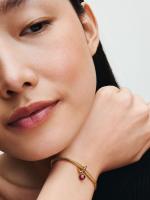 Pandora - Charm Colgante de Círculo de eternidad Rojo facetado - Baño de Oro de 14K - details 2