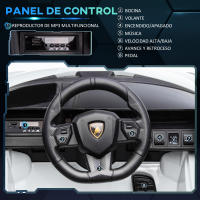HOMCOM Coche Eléctrico Lamborghini SIAN 12V para Niños de +3 Años con Mando a Distancia Apertura de Puerta Música MP3 USB y Faros 3-8 km/h 108x62x40 cm - details 4