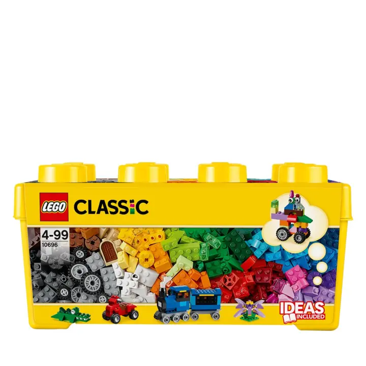LEGO 10696 Classic Caja de Ladrillos Mediana Base Verde, Coches y Animales de Juguete (484 piezas) - 1