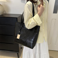 Bolso De Hombro Para Mujer Casual Fashion PU Cuero Negro Plata Oro Estilo Crocodiloid Bolso Grande Capacidad Tote Bag Ladies Hand Bags - details 4