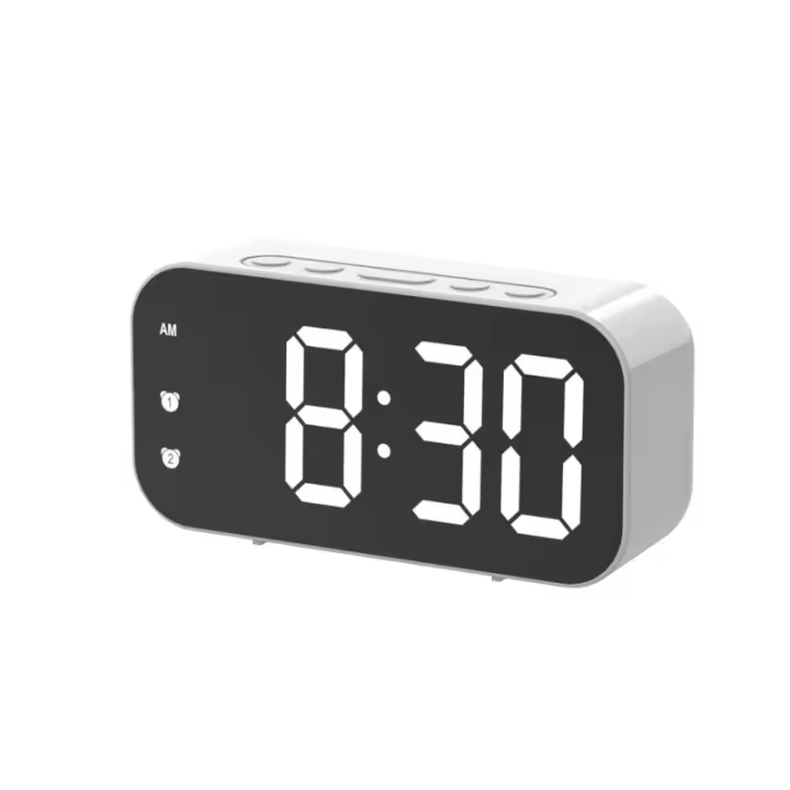 Reloj despertador LED con Control de Voz, Electrónico digital dispositivo con enchufe, alarmas Duales, temperatures, de Mesa Reloj, ajuste de Brillo 12/24H - 1