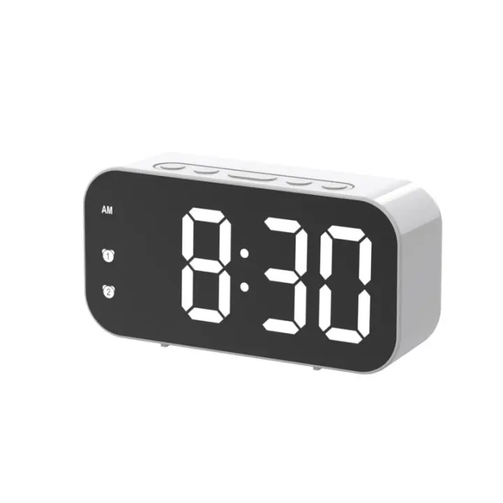 Reloj despertador LED con Control de Voz, Electrónico digital dispositivo con enchufe, alarmas Duales, temperatures, de Mesa Reloj, ajuste de Brillo 12/24H - 1