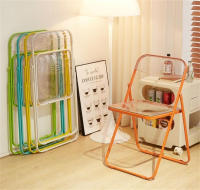 Silla plegable nórdica transparente de acrílico, respaldo de plástico para el hogar ,enchapado mueble estilo INS nórdico medieval, para escritorio, comedor, dormitorio, balcón o restaurante BAR hosteleria, OFICINA - details 2