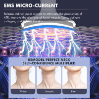 Dispositivo De Belleza EMS Microcorriente LED Fototerapia Para Levantamiento De Rostro Y Cuello Máquina Antiarrugas Eliminador De Doble Mentón Masajeador Facial - details 2