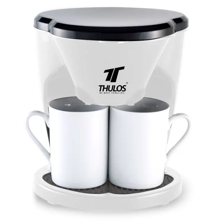 Cafetera eléctrica con dos tazas, 450W. Sistema antigoteo. THULOS TH-CM03 - 1