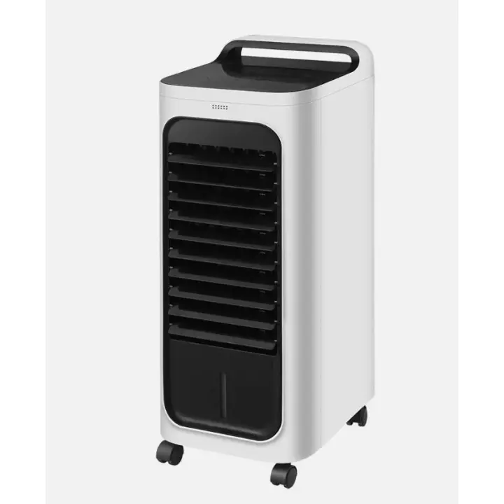 FABRILAMP Climatizador Evaporativo Dakar Blanco/negro 80wfrio/2000w Calor 3vel 6L Humidificador.acum.frio 66,5x25,5x28,5cm,MANDO A DISTANCIA incluido, Display LED y TEMPORIZADOR Panel de control TÁCTIL,4Ruedas. Calidad de confianza - 1