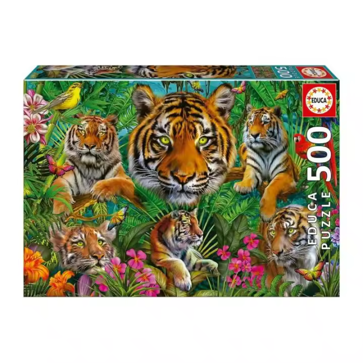 PUZZLE 500 PIEZAS JUNGLA DE TIGRES DE EDUCA - 1