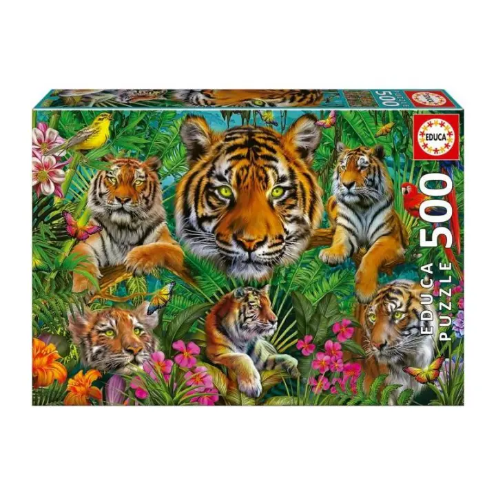 PUZZLE 500 PIEZAS JUNGLA DE TIGRES DE EDUCA - 1