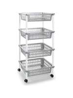 STARLEY-Carrito verdulero Modelo PLFT de plástico con 4 Niveles y Ruedas, cestas apilables portaobjetos, Frutas, Verduras, Cocina, baño (85 x 40 x 30cm) - details 4