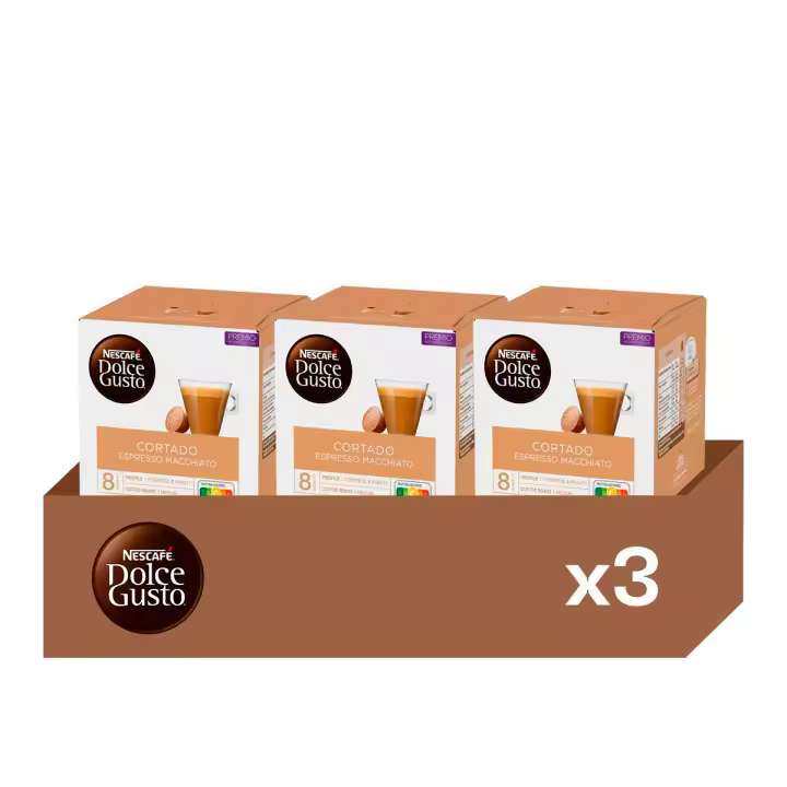 Cortado - Pack 3 Cajas de Café (48 uds) | Sabor Tostado y Potente, Toque de Leche - 1