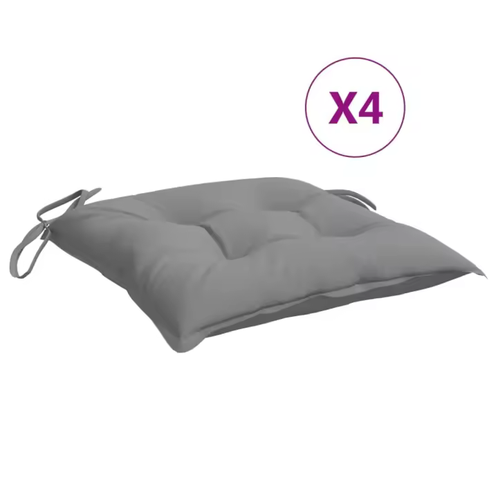 vidaXL Cojines de silla de jardín 4 uds tela 40x40x7 cm Color Antracita,  Gris,  Crema y mas Cojín Decorativo de Asiento Cojines de muebles de salon - 1