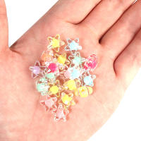 50pcs Estrellas De Cinco Puntos De Acrílico 12mm Colores Mixtos Transparentes Y Frotescidos Bolas Sueltas Para Fabricación De Joyas Accesorios Para Pulseras DIY - details 5