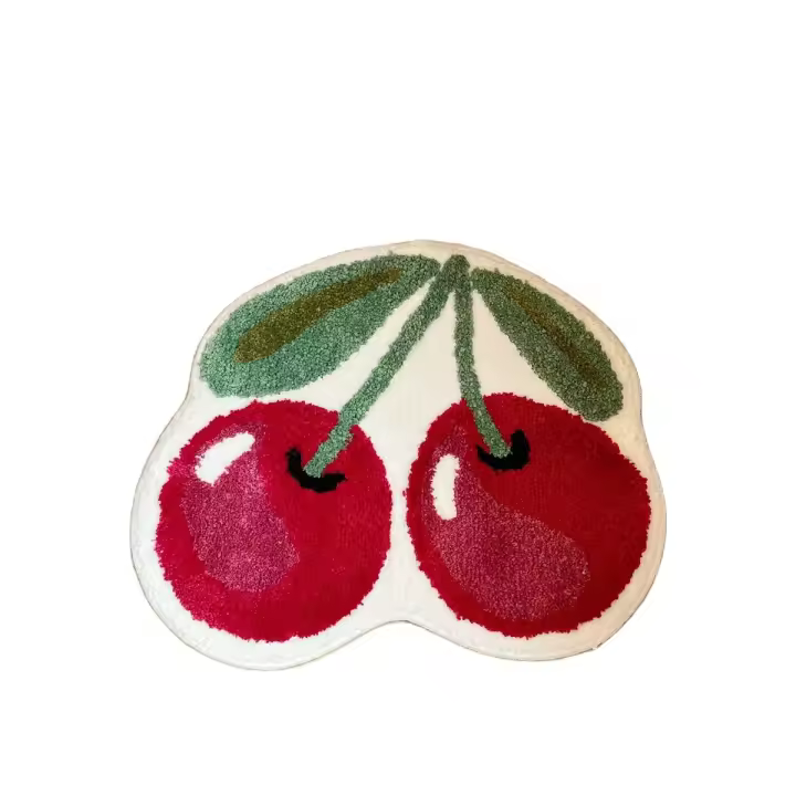 Carpetas De Suelo Suaves Y Rosas Con Diseño De Manzanas Para Decoración De Habitaciones Infantiles Y Salones Alfombra Gruesa Antideslizante Y Resistente Al Agua Para Decoración Del Hogar - 1