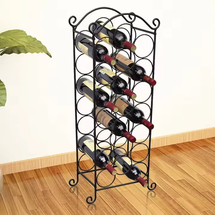 vidaXL Botellero de metal para 21 botellas - 1