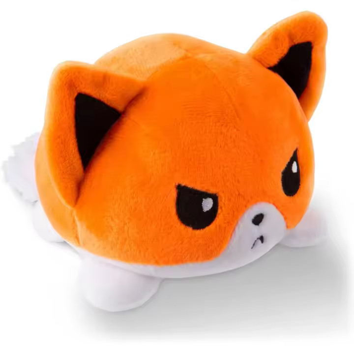 Peluche de Zorro reversible, Naranja color: Lindos animales de Plush sensoriales que muestra tu Estado de Ánimo - 1
