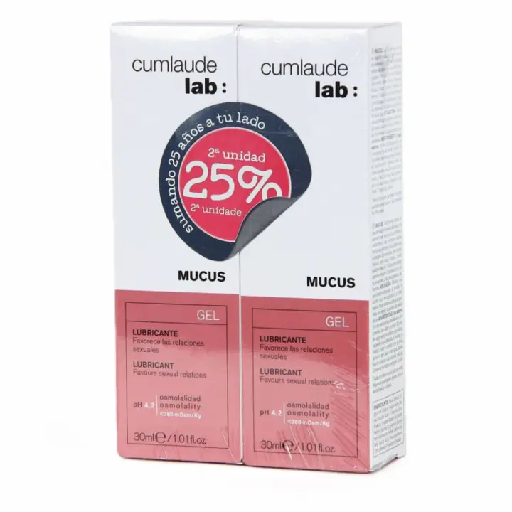 Cumlaude Lab Mucus Gel Lubricante Duplo 2x30ml  Favorece las Relaciones Sexuales  Zona Íntima Suave e Hidratada - 1