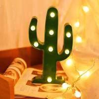 Lámpara De Noche En Forma De Cactus Verde Operada Por Batería Mini Lámpara De Mesa Para Decoración De Habitación Montaje En Pared Material Plástico - details 6