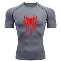Camiseta De Deporte Para Hombre Con Estampado De Araña T-Shirt De Compresión Para Gimnasio Transpirable Y Secado Rápido Manga Corta Estilo Y2K Para Verano - details 5