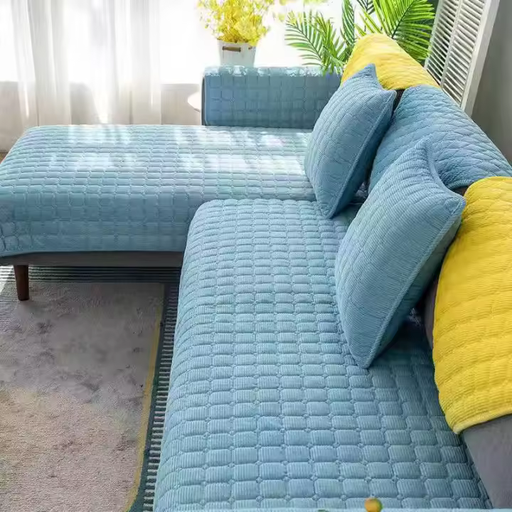 Cubierta De Sofá Grueso De Peluche Universal Europeo Toalla Antideslizante Para Sala De Estar Decoración Cubierta De Sofá De Poliéster 100% - 1