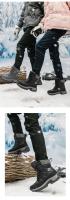 Botas De Nieve Para Hombre Con Lazo Alto Tejido De Microfibra Impermeable Antideslizante Para Exteriores Botines De Invierno Con Suela De Goma Talla Verdadera - details 11