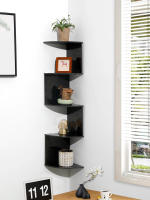 Estante De Esquina De Madera PVC 2/4/5 Capas En Burlywood Organizador De Almacenamiento Para El Hogar Decoración Bohemia Montado En La Pared Aesthetic - details 1