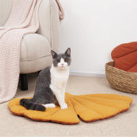 Cama De Gato En Forma De Hoja Almohadilla Cómoda Y Cálida Para Perro Y Gato Doble Cara Cubierta De Suelo Con Diseño Cartoon - details 4