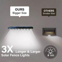 Luz De Valla Solar 4/8LED Impermeable Para Exterior Jardín Camino Terasse Luz Caliente Blanca Instalación Auto-Contenida - details 4