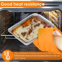 50/100pcs Bandejas De Aluminio Con Tapa Antideslizante Para Horno Aire Freidora Cocina Utensilios De BBQ Platos De Aluminio Grado Alimenticio Para Hornear Y Cocinar - details 9