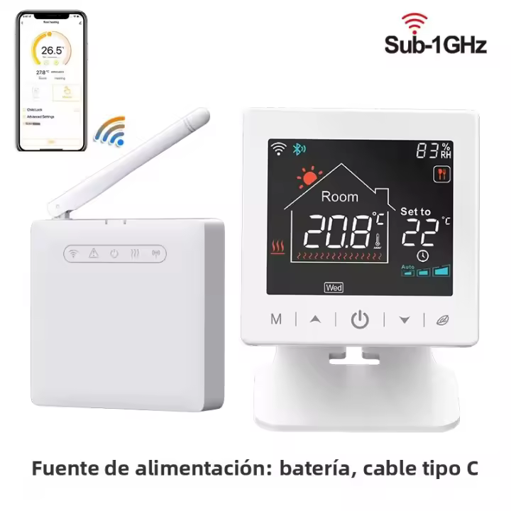 Termostato Inteligente Inalámbrico WiFi Tuya Para Calefacción De Boilera Programable Control Remoto De Temperatura De Habitación Compatible Con Alexa Google - 1