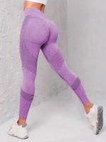 Leggings Deportivos De Cintura Ancha Sin Costuras Para Mujer Pantalones De Yoga De Nylon Con Cierre Elástico - details 6